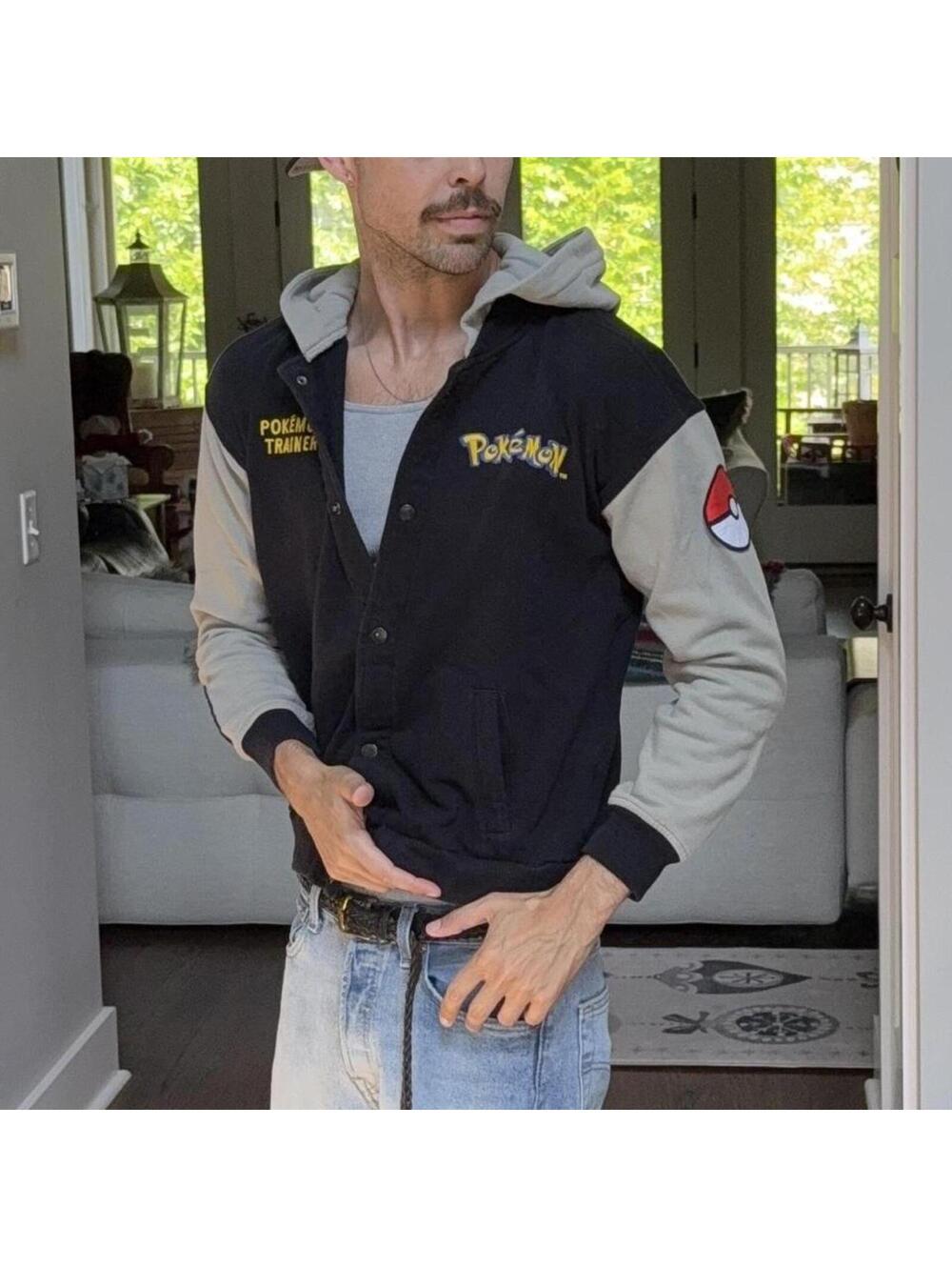 ⚡ Abercrombie Kids Pokémon Trainer Hooded Varsity Jacket Youth 15/16